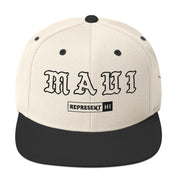 Maui Snapback Hat — Natural/ Black — front view