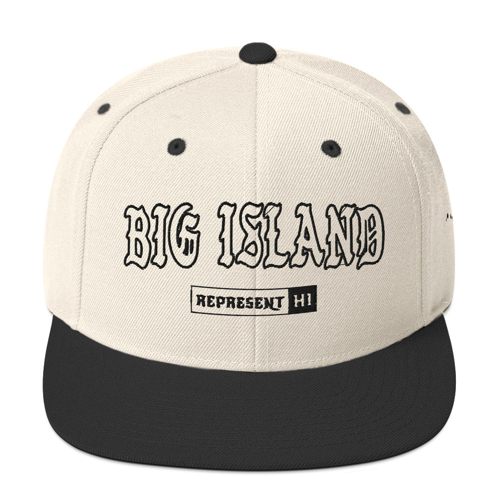 Big Island Snapback Hat — Natural/ Black — front view