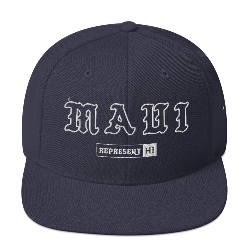 Maui Snapback Hat — Navy — front view