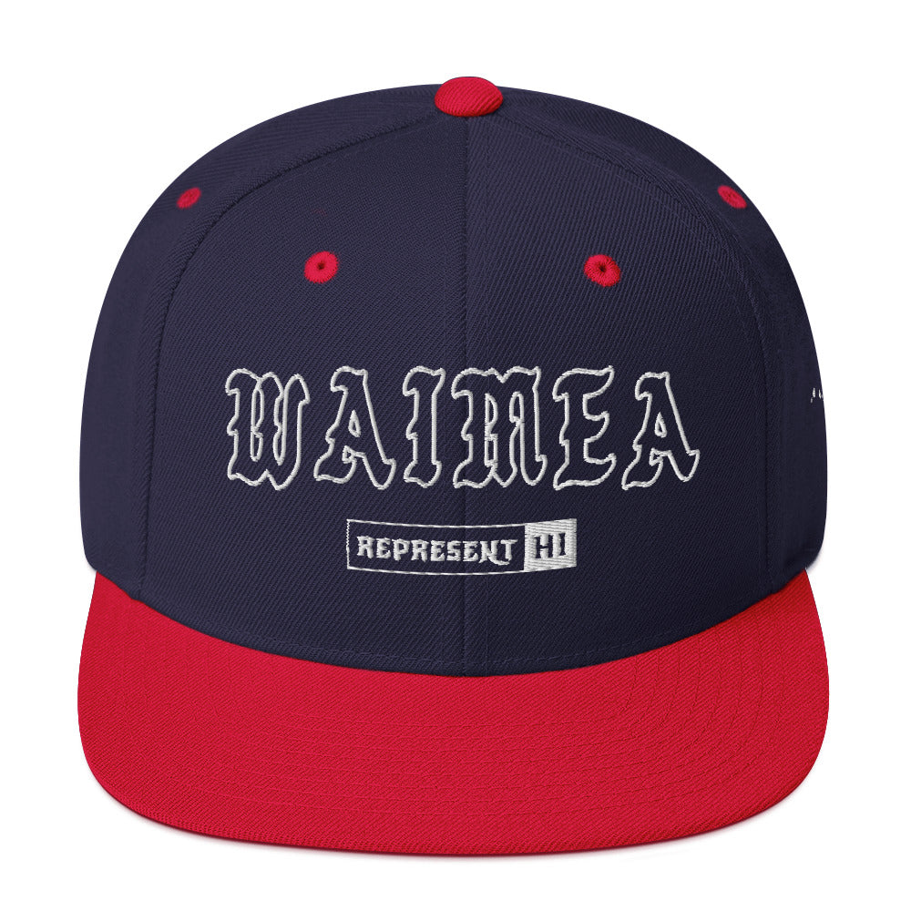 Waimea Snapback Hat — Hawaiʻi Island — Navy/ Red — front view