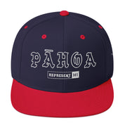 Pāhoa Snapback Hat — Navy/ Red — front view