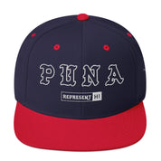 Puna Snapback Hat — Navy/ Red — front view