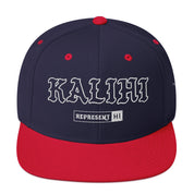 Kalihi Snapback Hat — Navy/ Red — front view