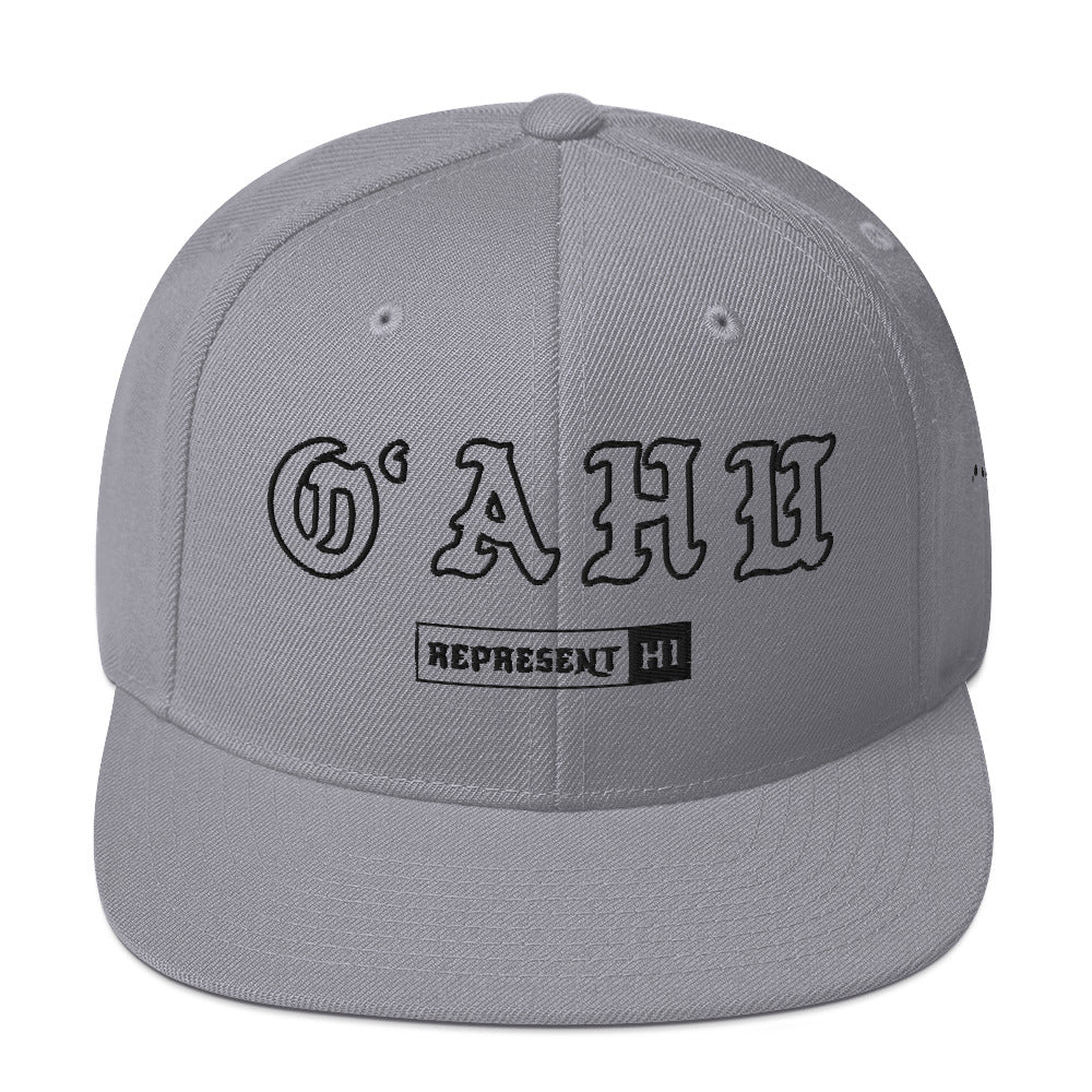 Oʻahu Snapback Hat — Silver — front view