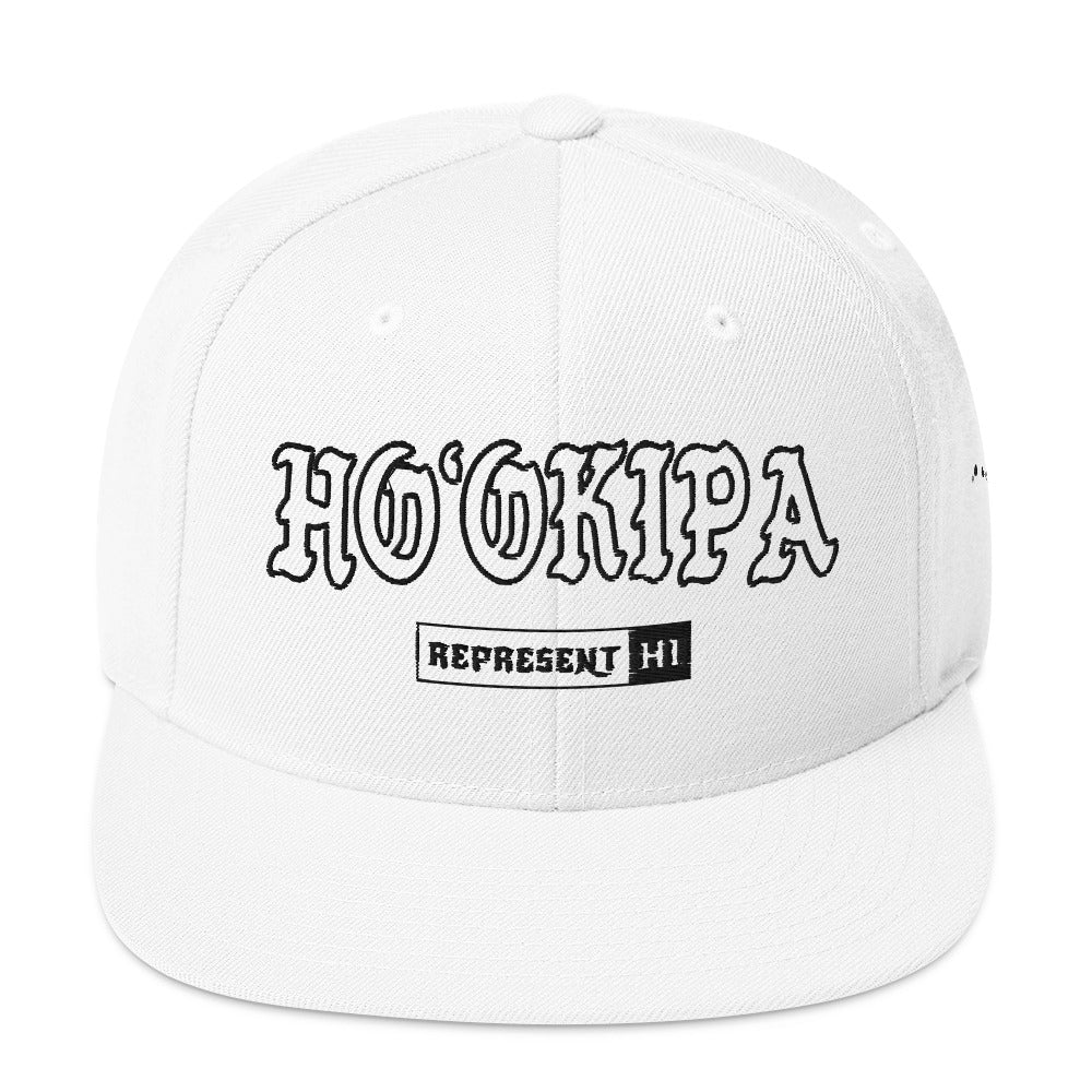 HoʻOkipa Snapback Hat — White — front view