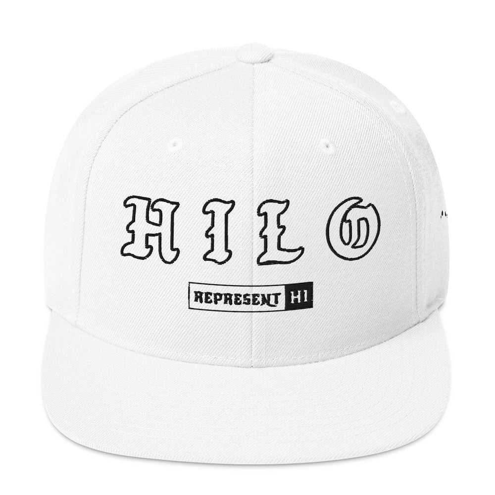 Hilo Snapback Hat — White — front view