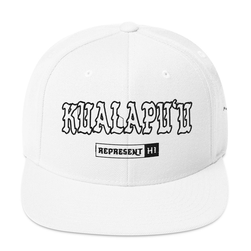 KualapuʻU Snapback Hat — White — front view