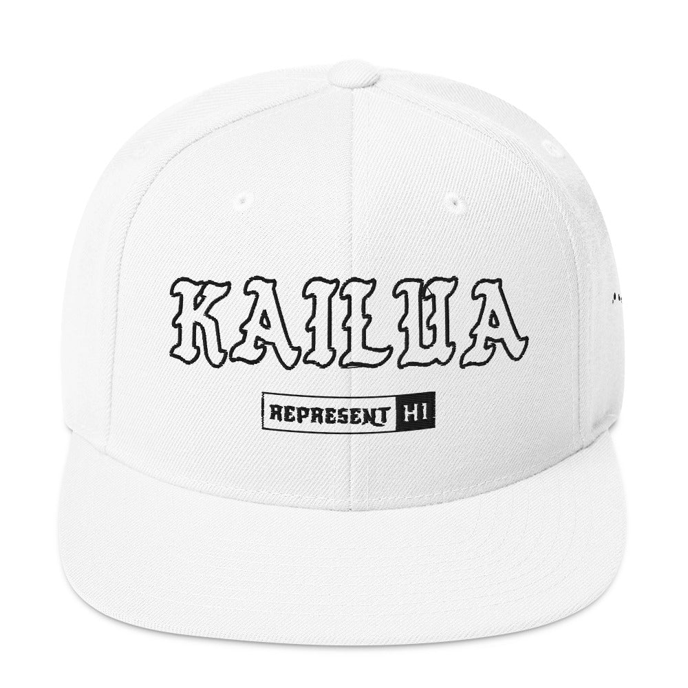 Kailua Snapback Hat — White — front view