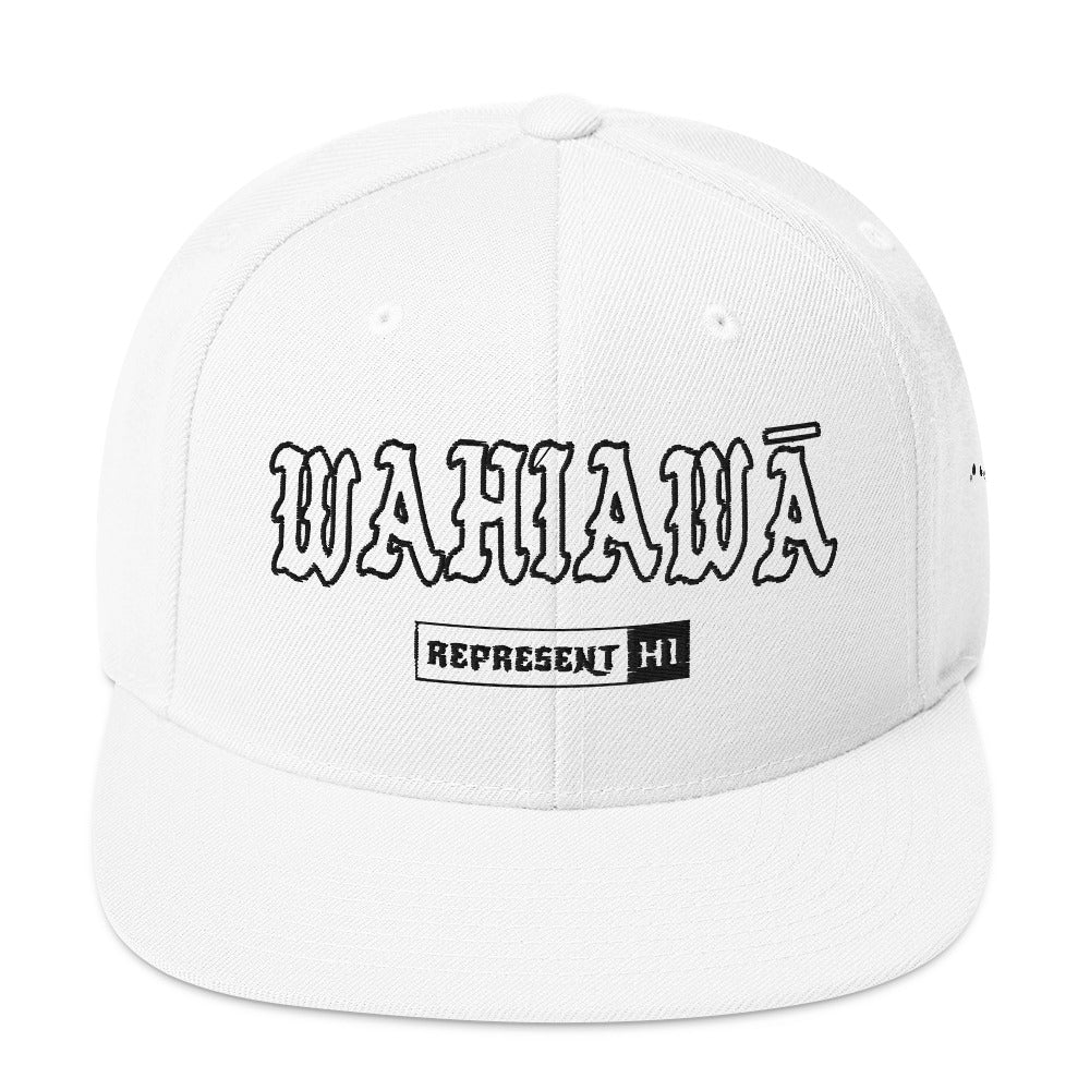 WAHIAWĀ Snapback Hat — White — front view