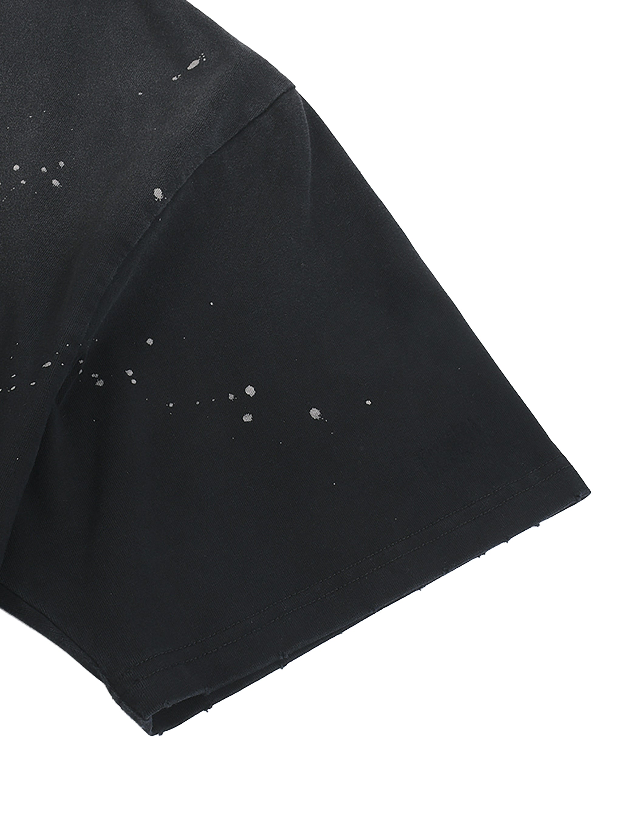 Hand-Frayed Savage Sunfade Paint Splatter T-Shirt