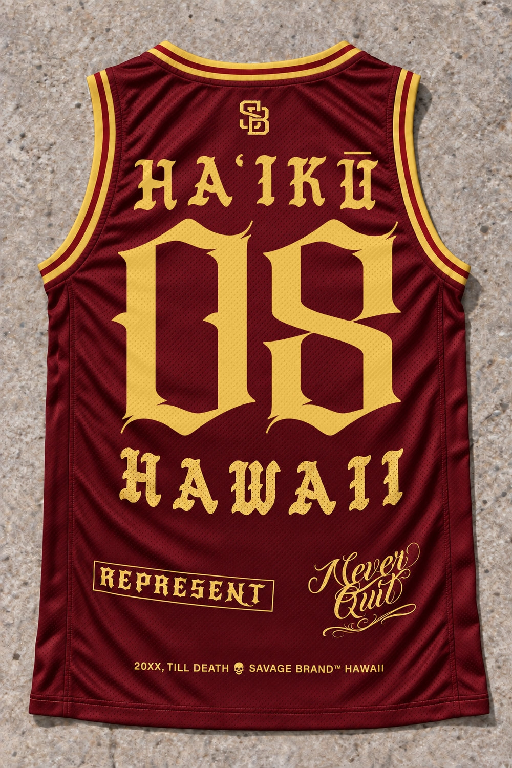 Haiku 08 Jersey Tank Red &amp; Gold - Back