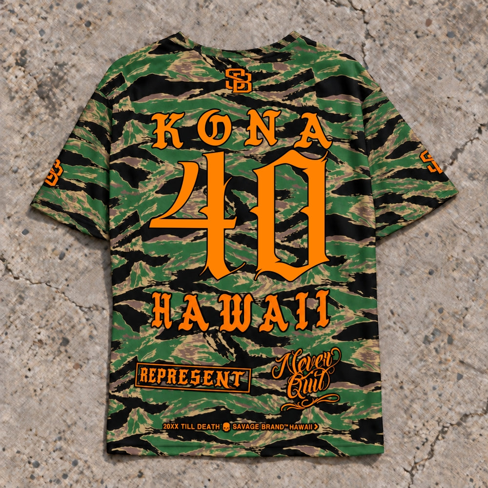 Kona 40 Short-Sleeve Jersey — Camo Orange — Back flat lay