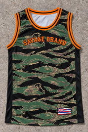 Upcountry 00 Jersey Tank — Camo Orange — Front flat lay