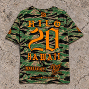 Hilo 20 Short-Sleeve Jersey — Camo Orange — Back flat lay