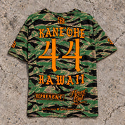 Kaneohe 44 Short-Sleeve Jersey — Camo Orange — Back flat lay