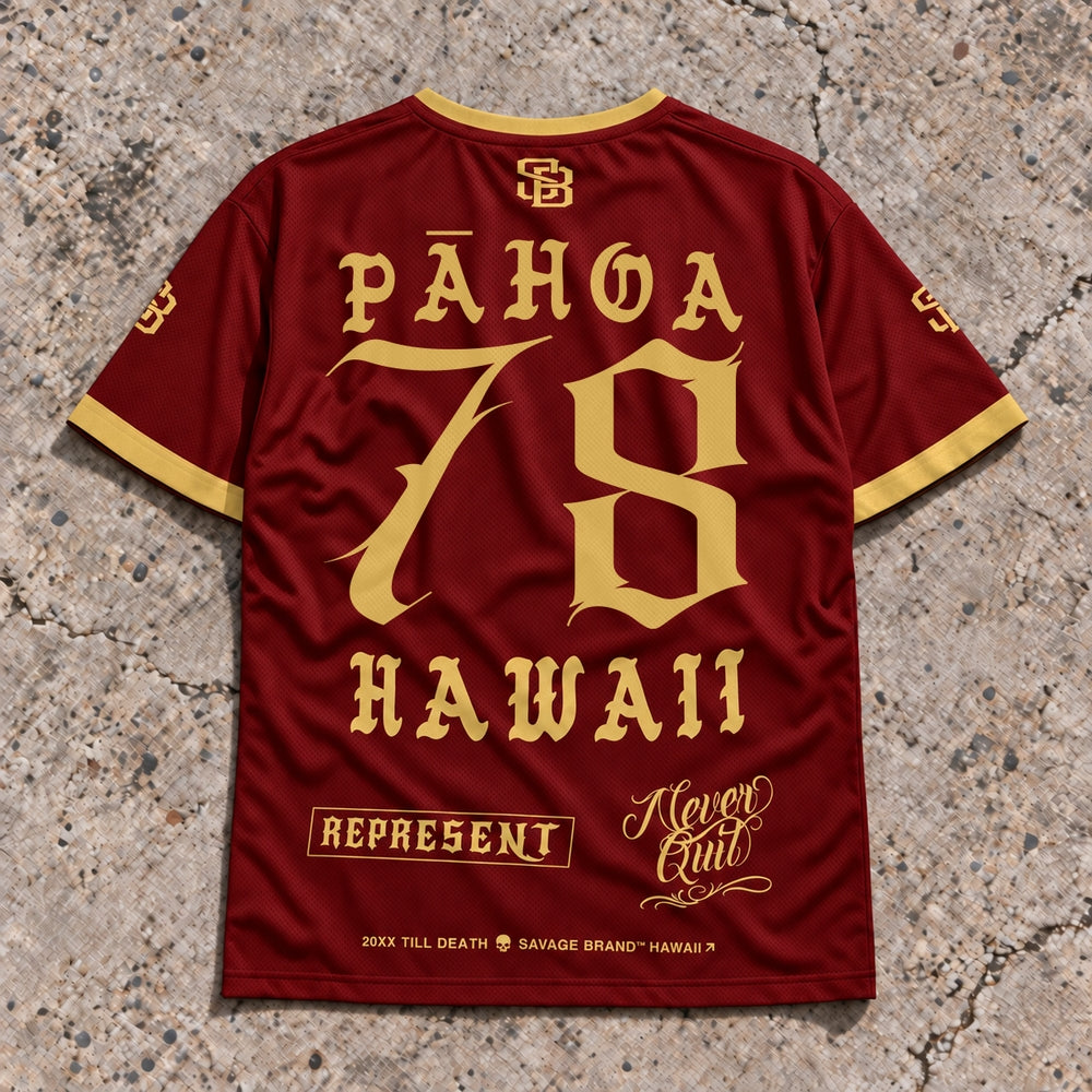 Pahoa 78 Short-Sleeve Jersey Red & Gold - Back
