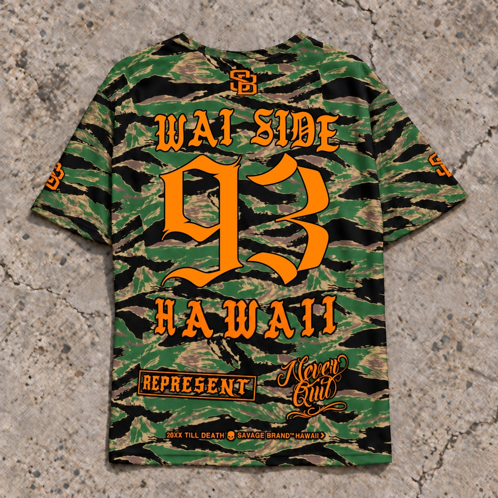 Wai Side 93 Short-Sleeve Jersey — Camo Orange — Back flat lay