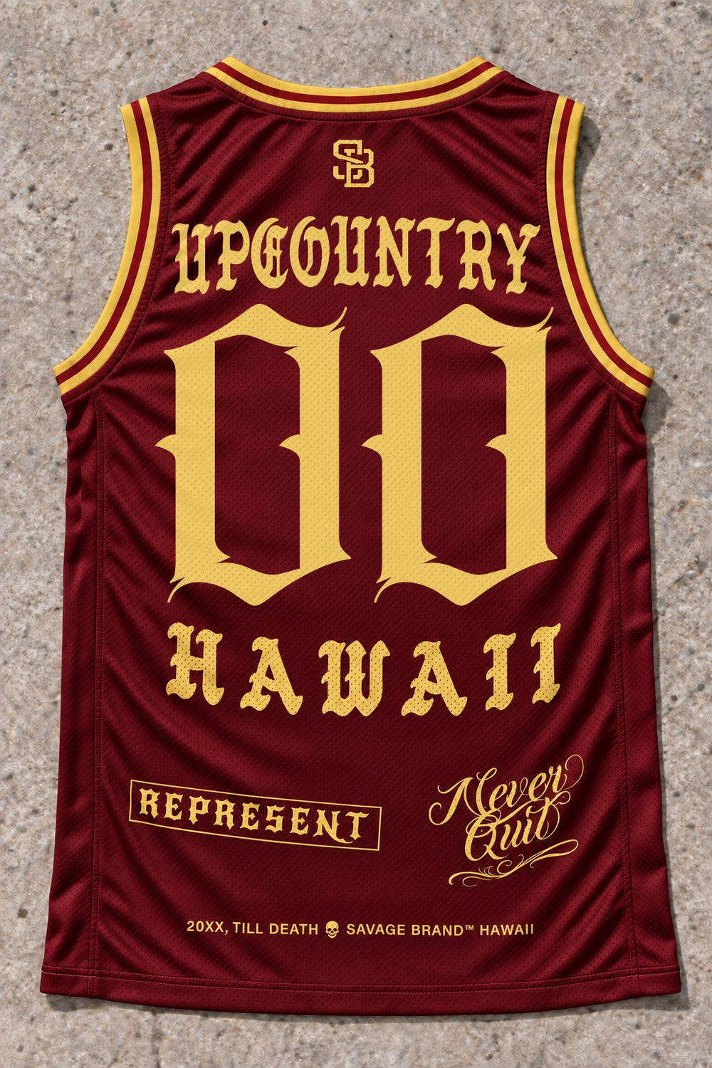 Upcountry 00 Jersey Tank Red &amp; Gold - Back