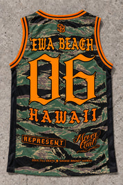 ʻEwa Beach Camo Orange tank — back view