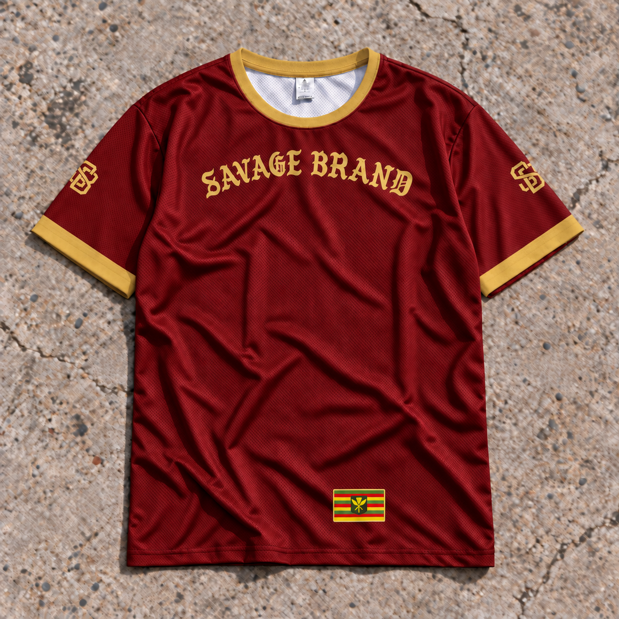 Mākena Red & Gold jersey — front view