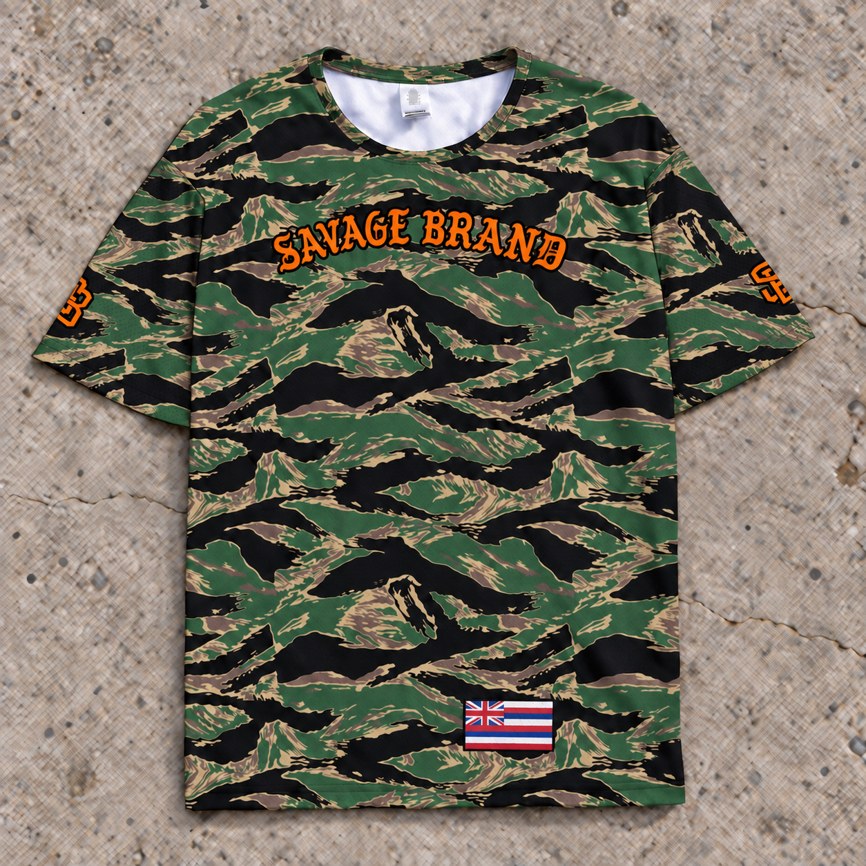 Oʻahu Camo Orange jersey — front view